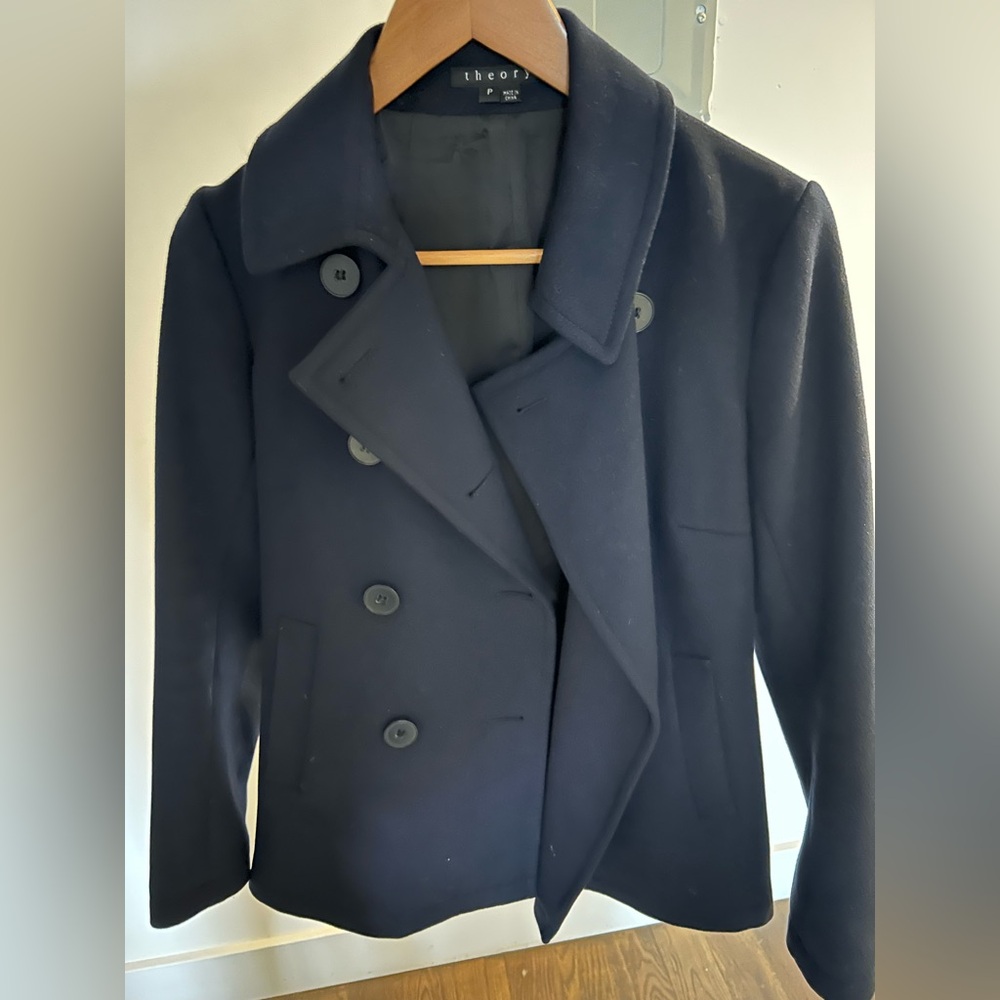 Theory Dark Navy Wool Coat